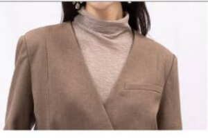 温碧霞代言IRENENA服装品牌双排扣束腰女西装V领羊毛外套
